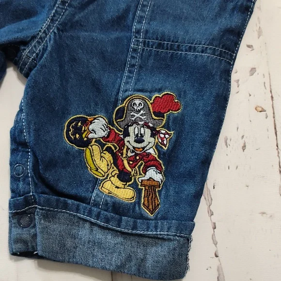 Vintage Pirate Mickey Overalls Disney - Picture 2 of 5
